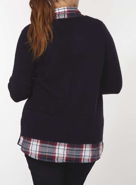 DP Curve Navy Check 2-in-1 Jumper